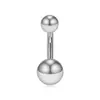 Anillo de Acero Inoxidable Perforado para Ombligo con Exquisito Circonita Redonda Microincrustada, Conjunto de Joyería de Piercing Corporal a la Moda