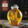 Botella de Vino de Vidrio Sellado de Gama Alta con Grifo, Jarra de Vino para el Hogar, Botella de Vino, Vino Medicinal, Tanque de Vino, Dispensador de Vino, Botella de Vino