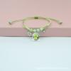 Novo bracelete de narcisos de flor real trançado à mão, tag de flor de cerejeira mais Sino, contas de cerâmica Jingdezhen, bracelete para menina