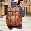 Mochila de Cuero Mochila Escolar para Estudiante de Secundaria Mochila para Computadora Ocio Viaje al Aire Libre Cuero PU Mochila Outlet de Fábrica