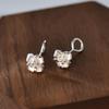 Arete S999 de Plata Flor Simple para Mujer Agujeros de Oreja Diseño Gancho de Oreja Moda de Nicho Gancho de Oreja Versátil Venta al por Mayor Transfronteriza