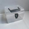 Caja de Almacenamiento Transparente con Asa Caja de Acabado de Plástico con Tapa Caja de Almacenamiento de Snacks para Dormitorio Caja de Almacenamiento