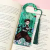 Merchandising del anime Demon Slayer Colgante de marcapáginas acrílico de doble cara de Tanjiro y Nezuko con borlas