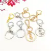 Llavero con cierre de mosquetón chapado en oro 18K14K, color fuerte y duradero, material DIY para muñecas hechas a mano, colgantes para bolsos de ganchillo, cierre de ocho con cadena