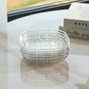 Borda de prata Ripple Fruit Plate Household Living Room Plate Prato de frutas Phnom Penh Bolo de sobremesa transparente Osso cuspindo talheres