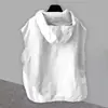 Chaleco de Color Sólido sin Mangas con Media Cremallera para Hombre, Estilo Simple de Ropa de Trabajo con Capucha, Top Chaleco Versátil Casual para Viajero