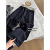 Pantalones de Mezclilla Azul Oscuro de Pierna Ancha para Mujer con Diseño de Cinturón de Moda, Nuevos Pantalones Rectos Adelgazantes de Cintura Alta de Estilo Americano de Nicho para Primavera y Otoño