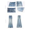 Jeans Bootcut Azul Claro para Mujer Verano 2025 Nuevo Estilo Holgados Estilizan Pierna No se Pegan Pierna Pequeños Pantalones Acampanados de Cintura Baja