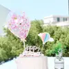 Decoración creativa para pastel de cumpleaños, pequeño globo aerostático, inserto, nubes románticas, tridimensional, color, tarjeta para hornear, bebé de un año