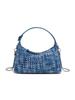 Bolso Tejido de Diseño Original Niche Primavera y Verano Nuevo Tela Denim Cinta Tejido Fino de Mano Bolso Cuadrado Pequeño para Llevar al Hombro o Cruzado