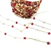 Accesorios para Joyería DIY Cadena Conserva Color Cobre Puro 3mm Cuadrado Cristal Cuentas de Cobre Cadena Hecha a Mano Cadena para Colgar Ropa