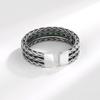 Anillo de apertura torcida tejida con circonita esmeralda de diseño original para mujer, anillo retro de estilo alto a la moda para mujer.