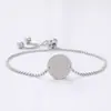 Pulseira redonda com furo interno em aço inoxidável pulseira de corrente de pérolas transfronteiriça europeia e americana material em branco pulseira de presente de feriado atacado