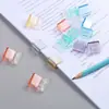 Clips de presión de colores de caramelo sin costuras, clips de presión para escritorio, lindos clips para exámenes de estudiante, clips laterales transparentes de alta apariencia