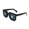 Nuevas gafas de mosaico divertidas gafas de sol para actuación personalidad personas bidimensionales sociales Código gafas de sol de píxeles al por mayor