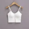 Camisola Ajustada Ultra Corta con Copas para Mujer Verano 2025 Espalda Descubierta Delgado Yoga Fitness Cuello en U Tirantes Delgados