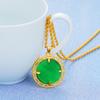 Colgante de ojo de gato chapado en oro de 24 quilates de Xin Decoration Industry, joyería vietnamita Sha Jin, colgante de dragón de jade malayo, accesorios de latón vintage para mujer