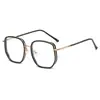 Recomendaciones de Xiaohongshu: Gafas Frescas y Sencillas Anti Luz Azul para Estudiantes, Gafas Lisas Retro de Montura Grande para Mujer, Estilo Coreano H
