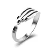 Estilo Punk Europeo y Americano Calavera Calada Calavera Mariposa Anillo Abierto Personalizado Tendencia Corazón Diabólico Anillo Dominante