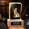 Trofeo Personalizado de Cristal Luminoso, Adorno de Medalla de Reloj de Madera Maciza, Recuerdo de Actividad Cultural y Creativa de la Reunión Anual de la Empresa para Empleados