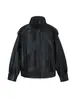 Nueva Chaqueta de Cuero Sintético para Mujer de Moda Callejera Europea y Americana Transfronteriza Otoño/Invierno 2026 con Cuello Alto y Cierre