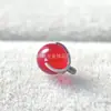 Pendiente de cabeza de bola de vidrio rígido de titanio ASTM F-136 G23 aleación de titanio cabeza de joyería redonda de vidrio rígido accesorios para piercing de labio y lengua