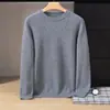 Suéter grueso de cachemira con cuello redondo para hombre, adecuado para otoño e invierno, corte holgado, cálido, versátil, business casual, capa base de punto, suave y cómodo