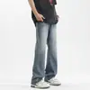 Jeans Acampanados para Hombre de Primavera y Otoño, Pantalones Casuales Rectos de Largo Completo, Pantalones Anchos de Calle Americanos