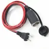 Cable de alimentación americano de dos conductores enchufe calibre US cable de alimentación hembra para encendedor de cigarrillos de coche enchufe US dos pequeñas piezas de cola de pato
