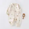 Mameluco para bebé recién nacido para primavera, unisex, algodón puro, súper lindo, mameluco sin costuras, ropa interior de otoño para bebé