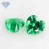 Huagang Gems Anel de Diamante Cravejado Forma de Coração Pedra Solta Nano Verde Esmeralda Sintética Resistente a Altas Temperaturas Venda por Atacado