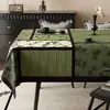 Mantel Estilo Vintage, Impermeable, Resistente al Aceite, No Lavable, Nuevo Modelo 2025, Lujo Ligero, Sensación de Alta Gama, Mantel Verde Retro para Mesa de Comedor y Mesa de Café