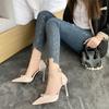 Zapatos de Tacón Alto Pequeños Fragantes de Un Botón para Mujer con Tacón de Aguja Nueva Colección Primavera y Verano 2025 Versátiles Estilo Chica Francesa Sexy Zapatos Puntiagudos