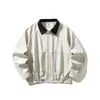 Ropa de Hombre Bei Jie Otoño 2026 Bloque de Color Nuevo Solapa Chaqueta de Trabajo para Hombre Moderna Ropa Exterior de Pareja Top Holgado