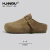 Zapatos Birkenstock Perforados Transpirables Estilo Retro Global para Hombre 2026 Verano Nuevos Mocasines Medios para Hombre Zapatos Casuales Perezosos para Exteriores