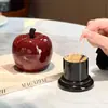 Creativo y Elegante de Plástico con Forma de Manzana Lindo de Alta Apariencia para el Hogar Almacenamiento de Bastoncillos de Algodón y Palillos Adorno de Escritorio