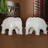 Elefante de Jade Blanco Afgano Natural, Elefante de Jade Blanco Absorbente de Agua, Adorno Auspicioso de Feng Shui, Decoración para el Hogar de Jade