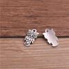 Colgante de búho con dije de animal, accesorios de joyería de aleación para manualidades, 3 colores, 11 x 20 mm
