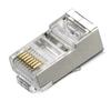 Cabezal de Cristal para Red de Computadora Rj45 Cat5E Blindado Chapado en Oro de 8 Núcleos 100 Piezas/Caja Cabezal de Cristal para Computadora de Grado Industrial