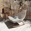 Cadeira de Lazer para Pátio Externo Nórdico, Cadeira de Balanço de Rattan, Sofá, Móveis para Varanda Preguiçosa e Jardim, Cadeira de Rattan para Pausa para Almoço, Cadeira Cama Reclinável