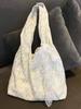 Bolsa de Lona Floral Estilo Coreano Feminina 2025 Nova Grande Capacidade Ombro Sacola Tote Aula Trabalho Portátil Sacola de Compras