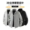 2026 Nueva Chaqueta para Hombre Primavera Estilo Americano Moderna de Gama Alta Chaqueta Retro Cuello Alto Casual Versátil Ropa Exterior