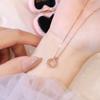 Collar de amor con círculo redondo para mujer, diseño de nicho ligero y lujoso, cadena de clavícula con sentido del estilo simple y frío, verano 2022