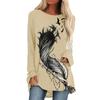 Chaqueta básica de comercio exterior para mujer, camiseta holgada de manga larga con cuello redondo y costuras en contraste de colores, estampado a cuadros, 2022