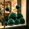 Decoraciones Navideñas para Supermercados: Esferas Navideñas de Terciopelo con Cisnes, Bolas Grandes Colgantes para Escaleras de Hotel, Techos de Vestíbulo y Decoraciones de Árbol de Navidad