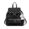 Mochila casual retro de lunares, modelo nuevo 2026, mochila versátil para el día a día y viajes, bolso de mano de moda, bolso de hombro, mochila escolar