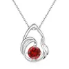 Collar de Plata de Ley S925 Transfronterizo Europeo y Americano con Colgante Hueco de Gota de Agua con Piedra de Nacimiento Doce, Moda Versátil de Nicho en Amazon