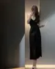 [Beijo Violeta] Camisola Longa, Estilo Sexy Pura Luxúria com Alças Finas Renda Francesa Cintura Modeladora Look de Fora Camisola