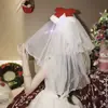Véu de Casamento Simples Certificado de Registro Véu Pequeno Adorno de Cabeça Presilha de Cabelo Super Fada Foto de Viagem Noiva Laço Acessório de Cabelo