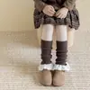 Zapatos Algodón Calentadores de Piernas para Niños Primavera y Otoño Estilo Coreano Calcetines con Volantes de Encaje Calcetines para la Pantorrilla Calcetines a Juego para Niñas Niños Otoño e Invierno